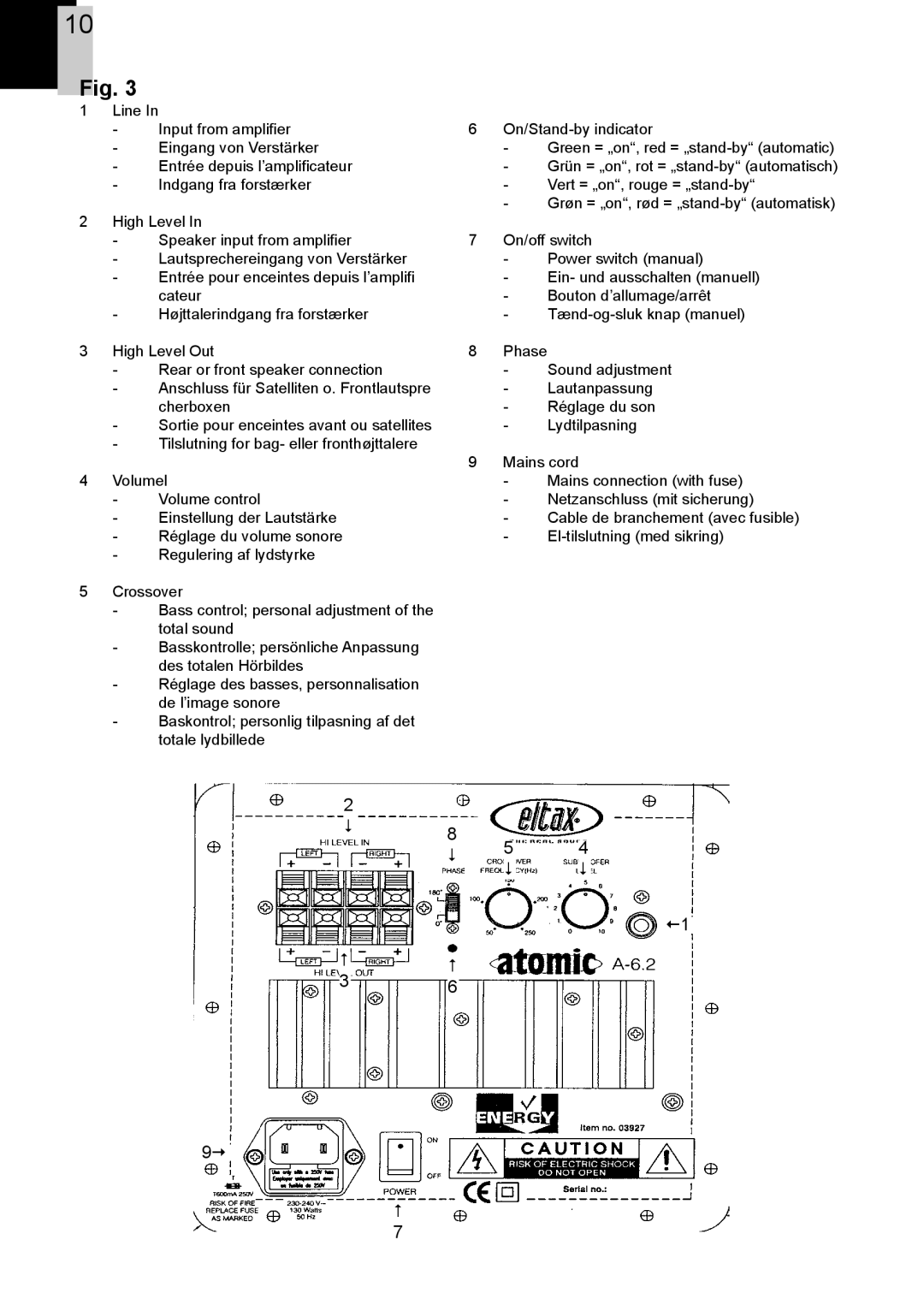 Eltax A-6.2 instruction manual $ 5 $ $ 