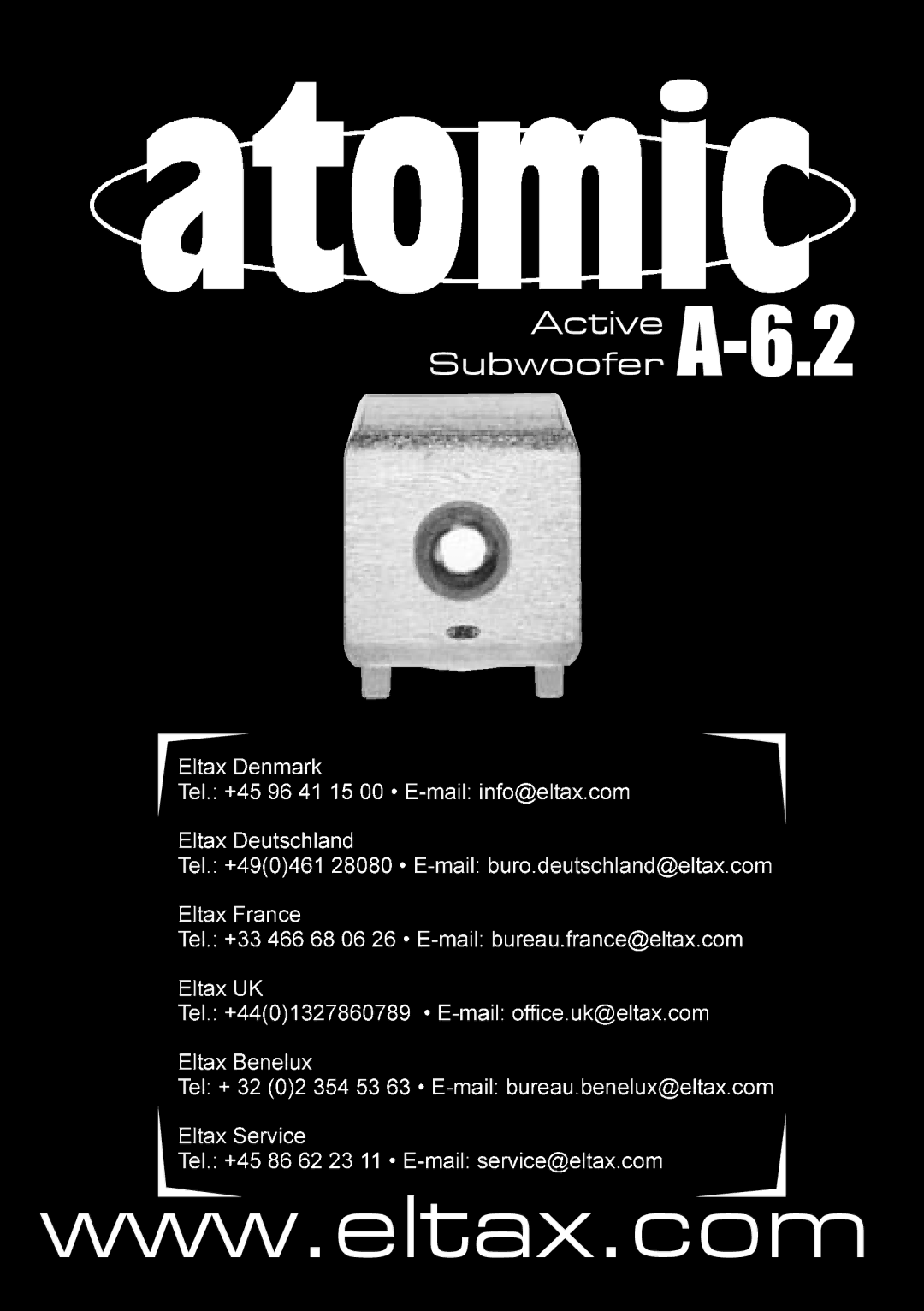 Eltax instruction manual Active A-6.2Subwoofer 