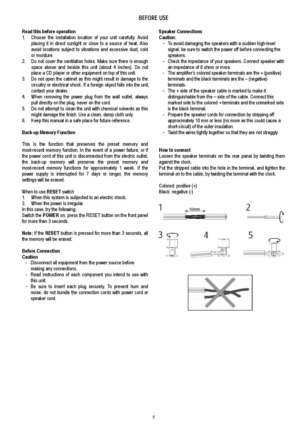 Eltax AVR-320 instruction manual Before USE 