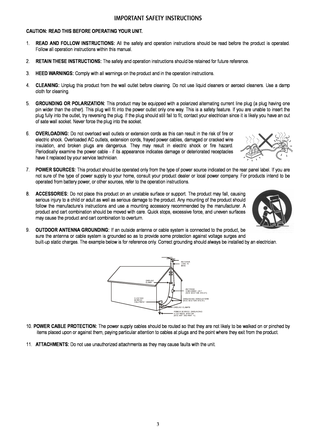 Eltax AVR-320 instruction manual Important Safety Instructions, Caution Read This Before Operating Your Unit 