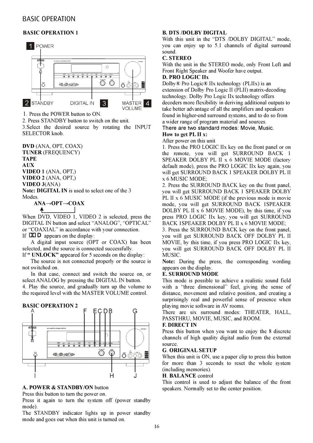 Eltax AVR-900 instruction manual Basic Operation 