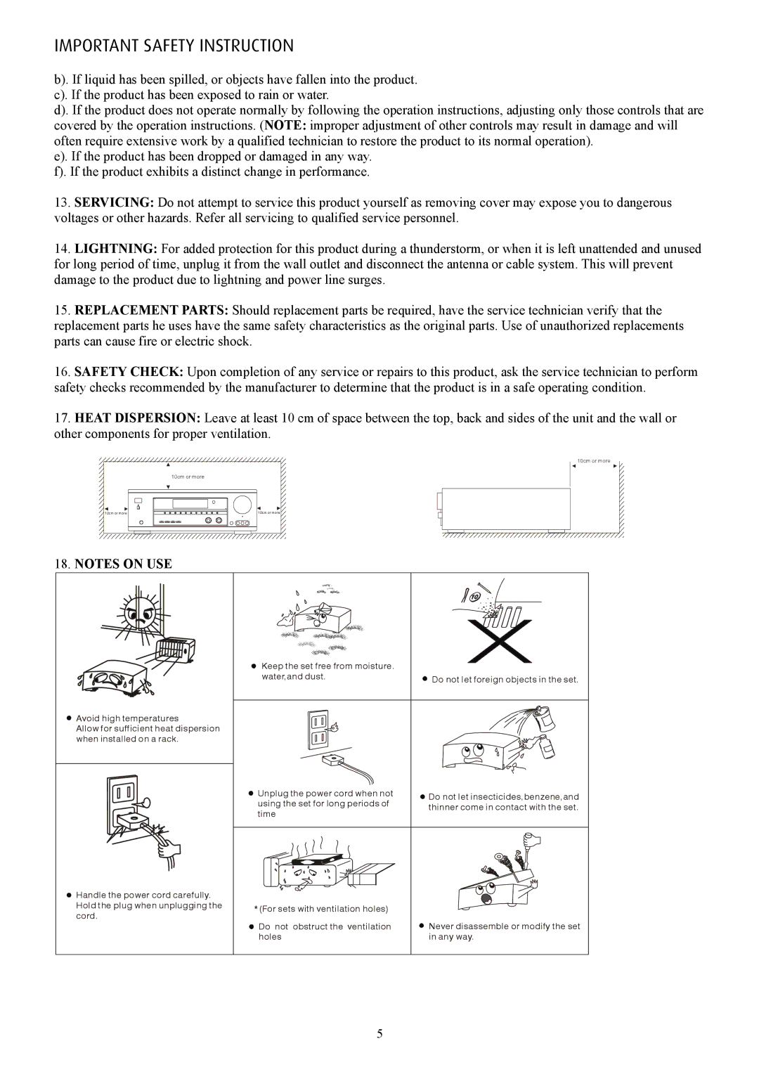 Eltax AVR-900 instruction manual 10cm or more 