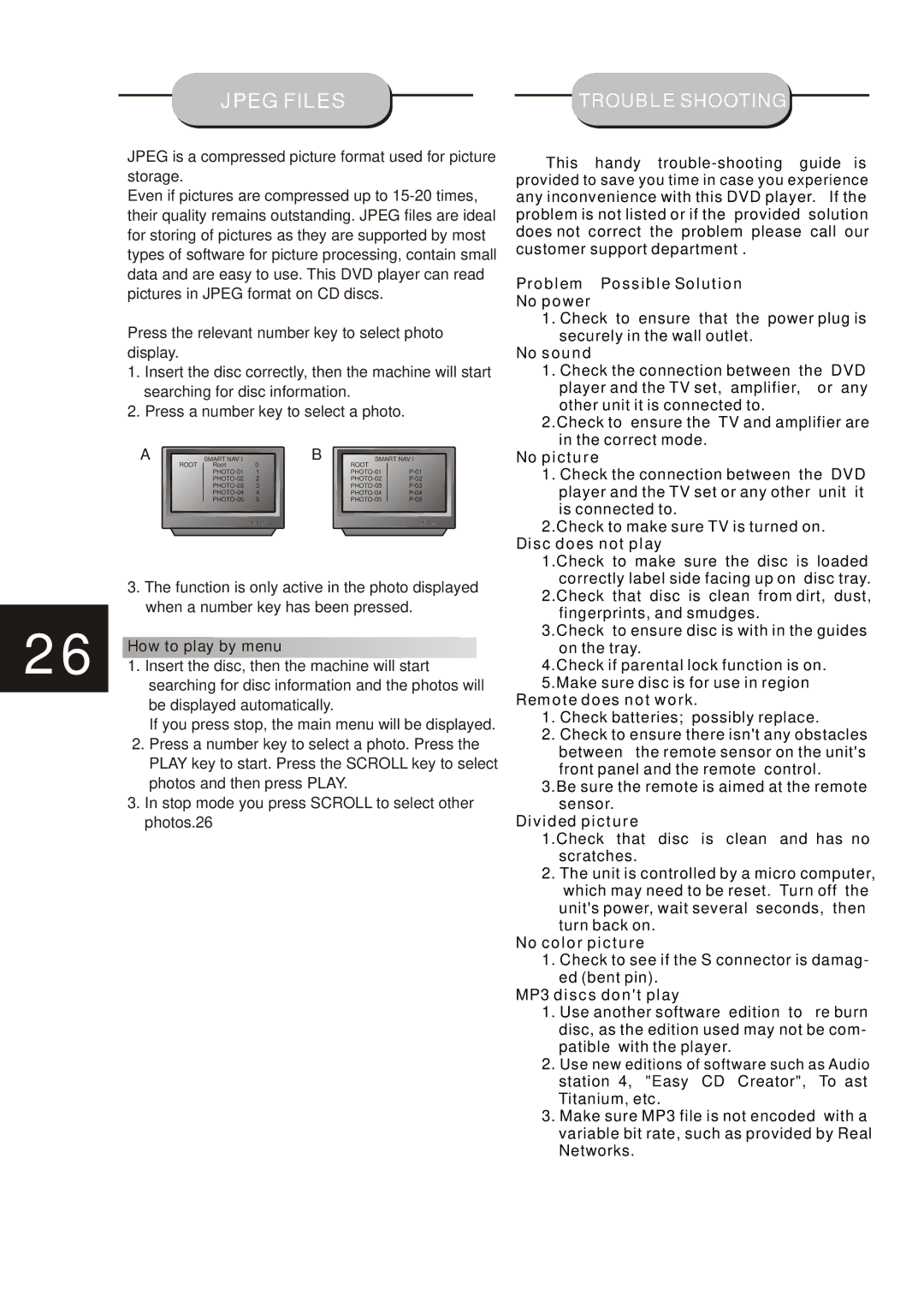 Eltax Cinema DVD Home Theatre System Vision DVD Home Theatre System instruction manual Jpeg Files, How to play by menu 