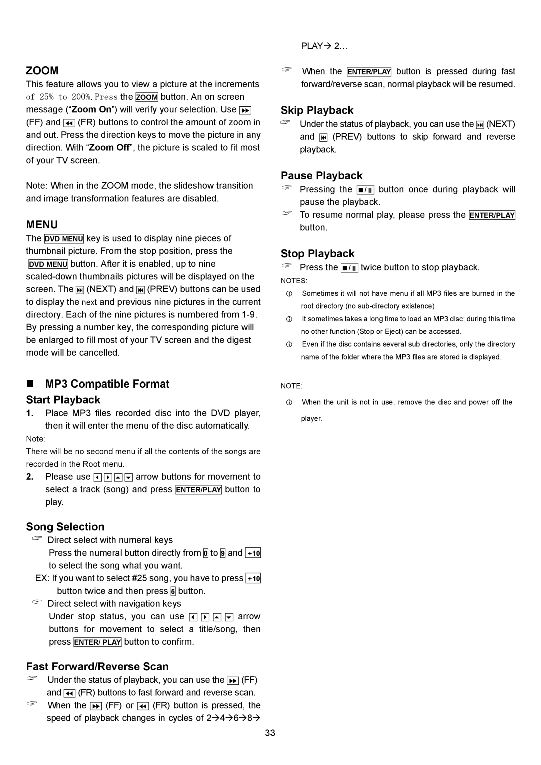 Eltax DR-110 instruction manual Zoom, Menu 