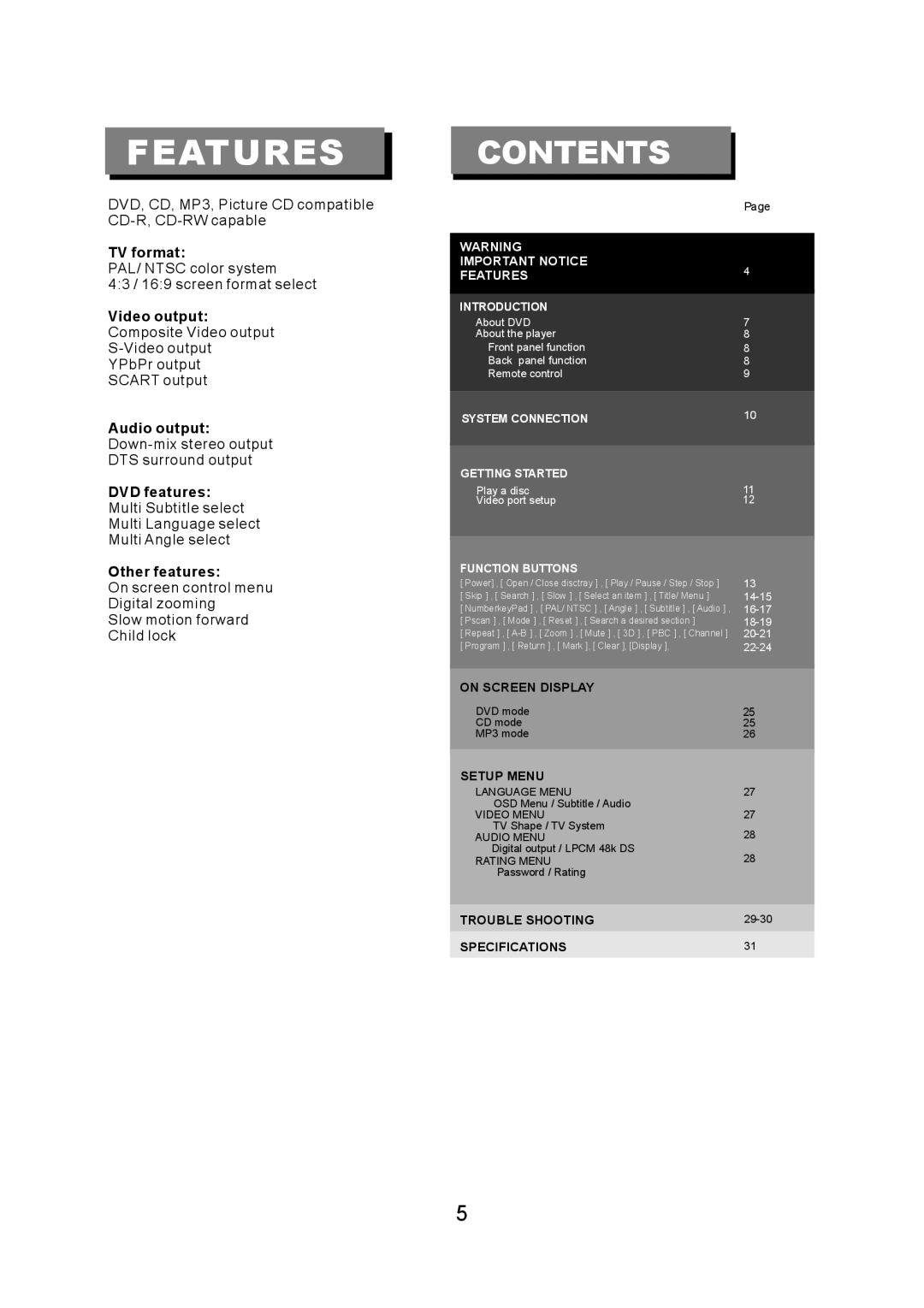 Eltax DV-150 instruction manual Features 