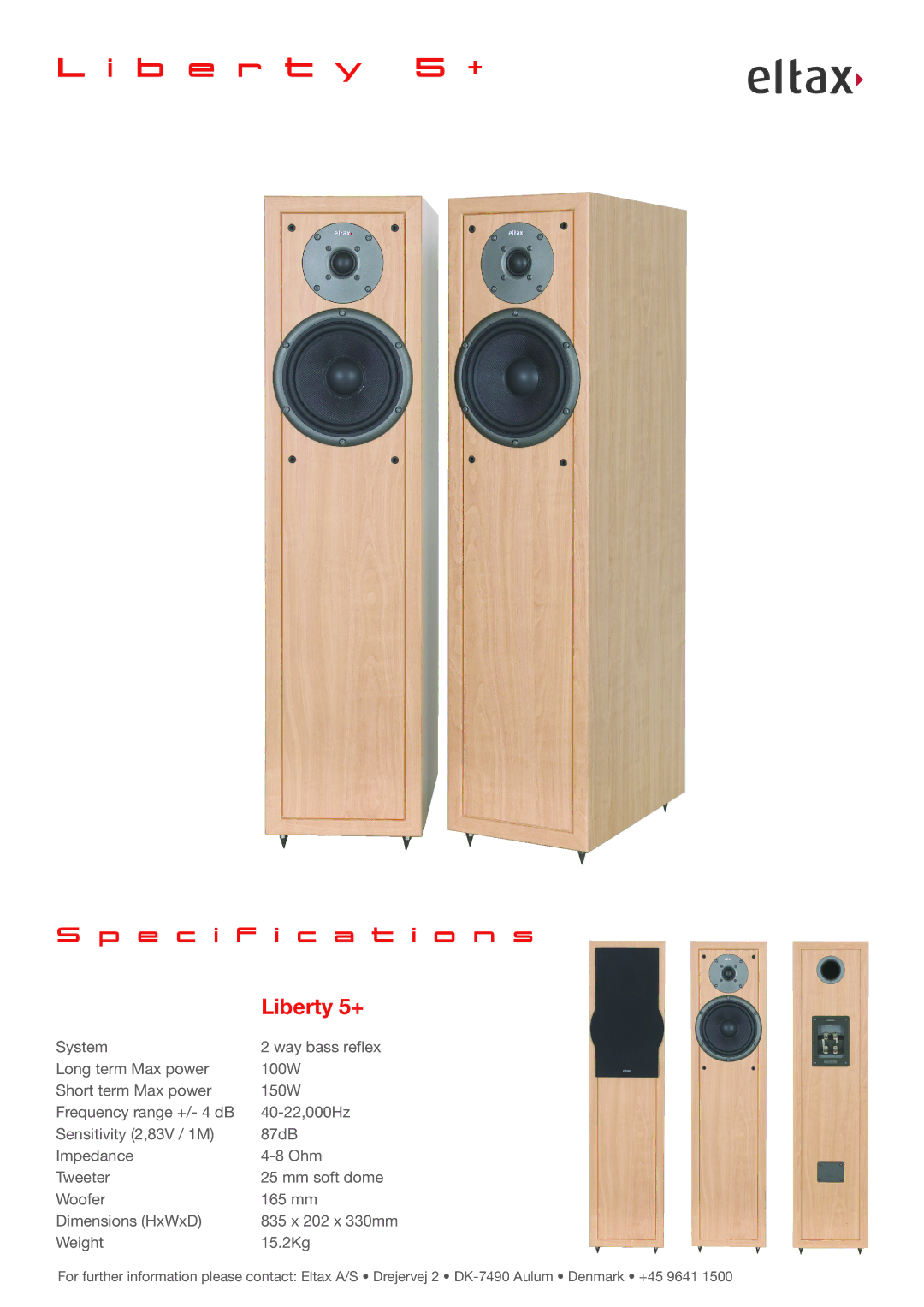 Eltax HiFi Speaker System manual B e r t y 5 +, Liberty 5+ 