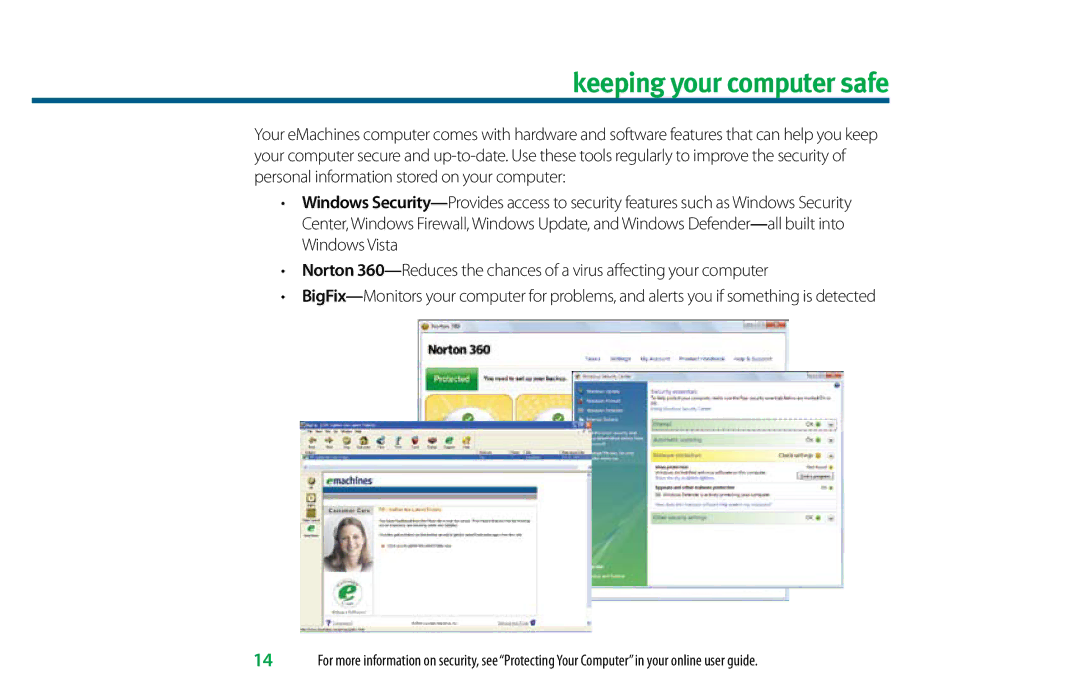 eMachines 8513036R manual Keeping your computer safe 