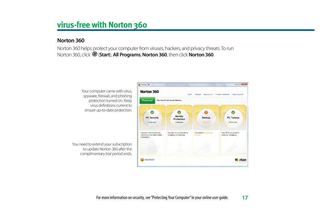 eMachines 8513036R manual Virus-free with Norton 