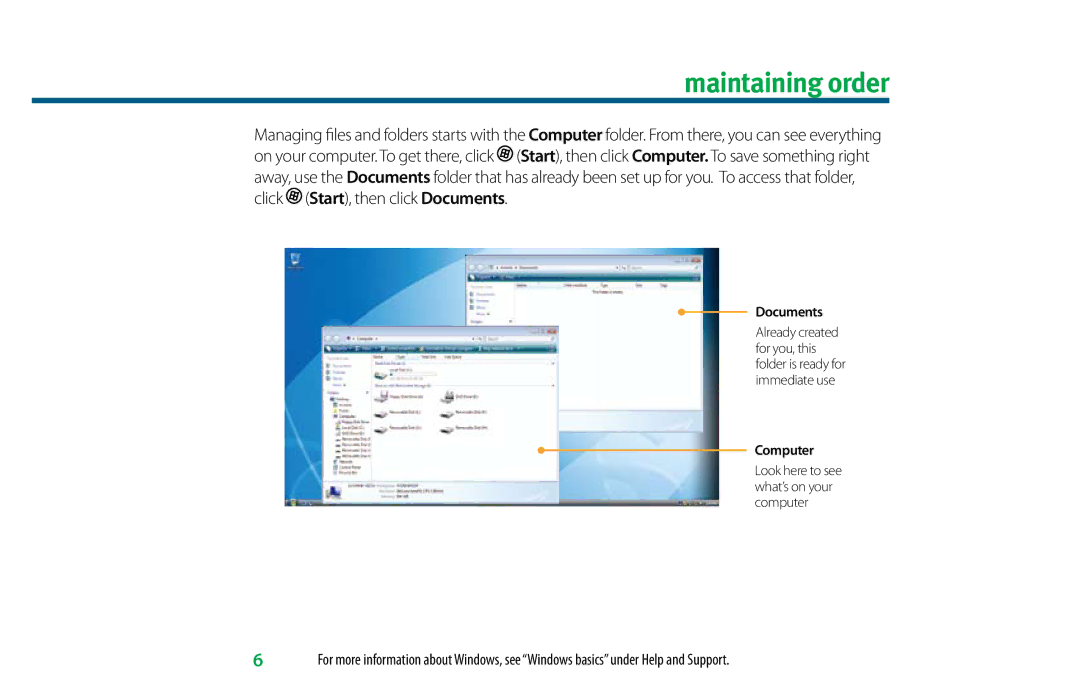 eMachines 8513036R manual Maintaining order, Look here to see what’s on your computer 