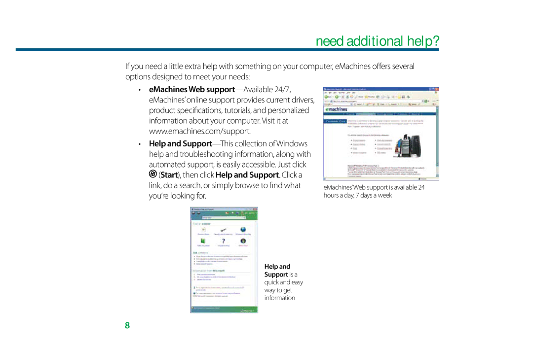 eMachines 8513036R manual Need additional help? 