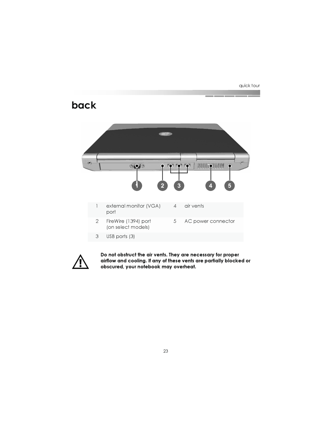 eMachines AAFW53700001K0 manual Back 