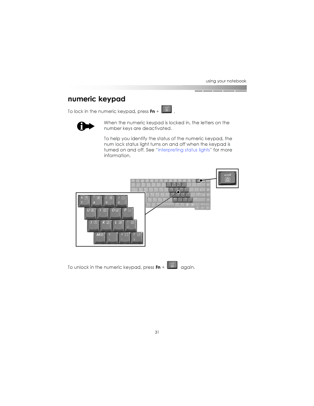 eMachines AAFW53700001K0 manual Numeric keypad 