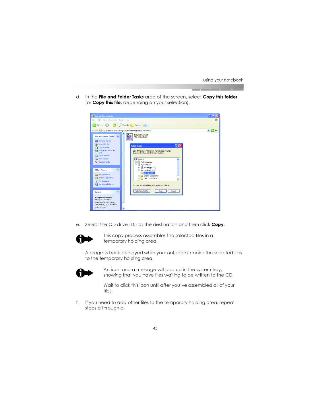 eMachines AAFW53700001K0 manual Using your notebook 