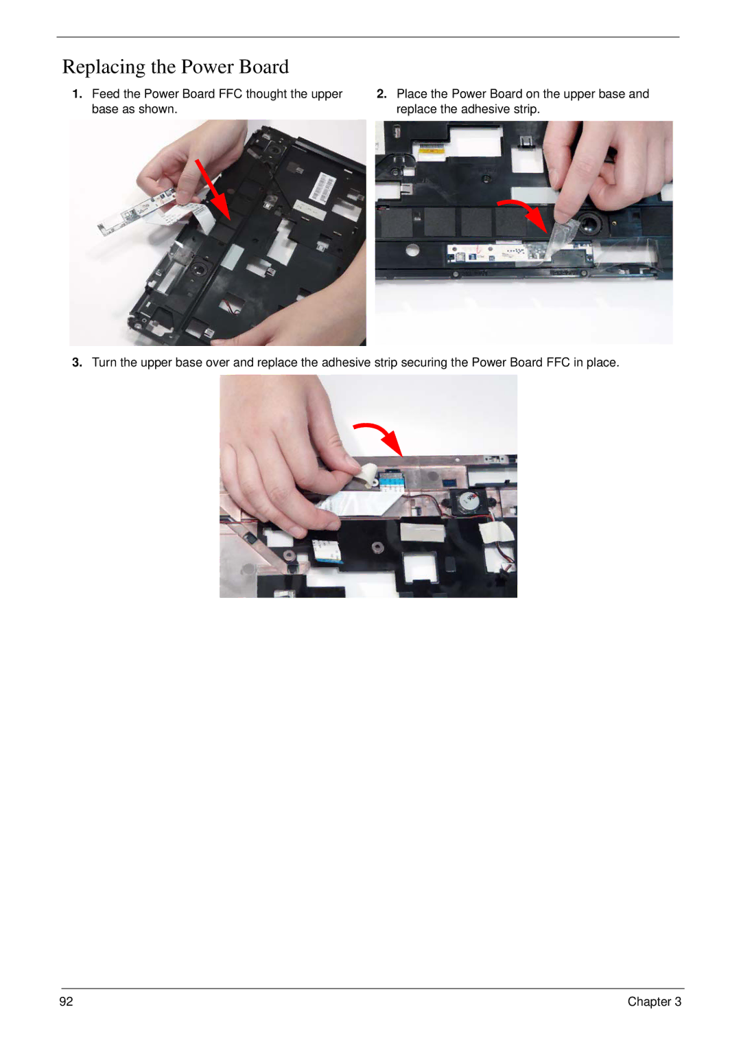 eMachines D720 manual Replacing the Power Board 