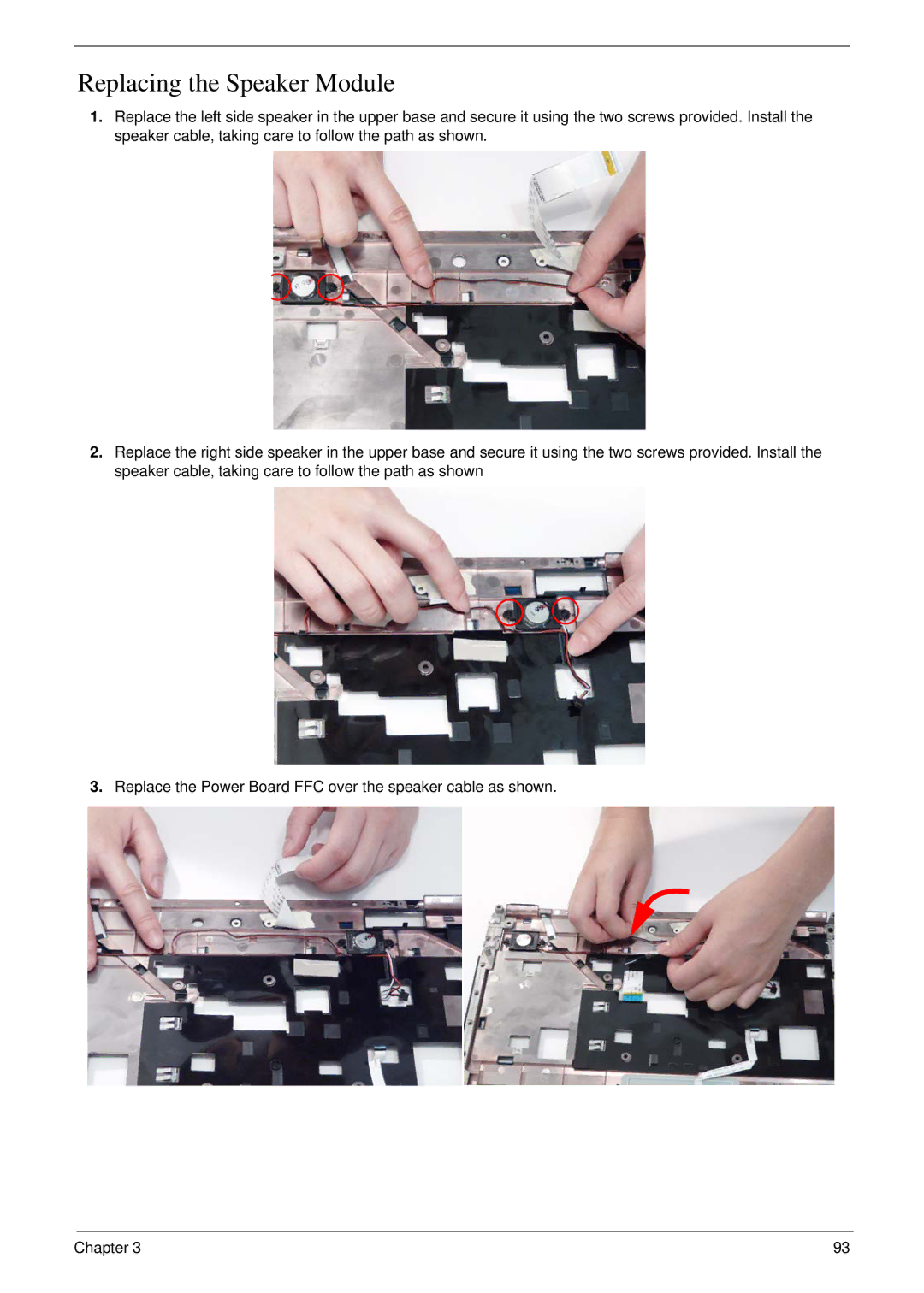 eMachines D720 manual Replacing the Speaker Module 