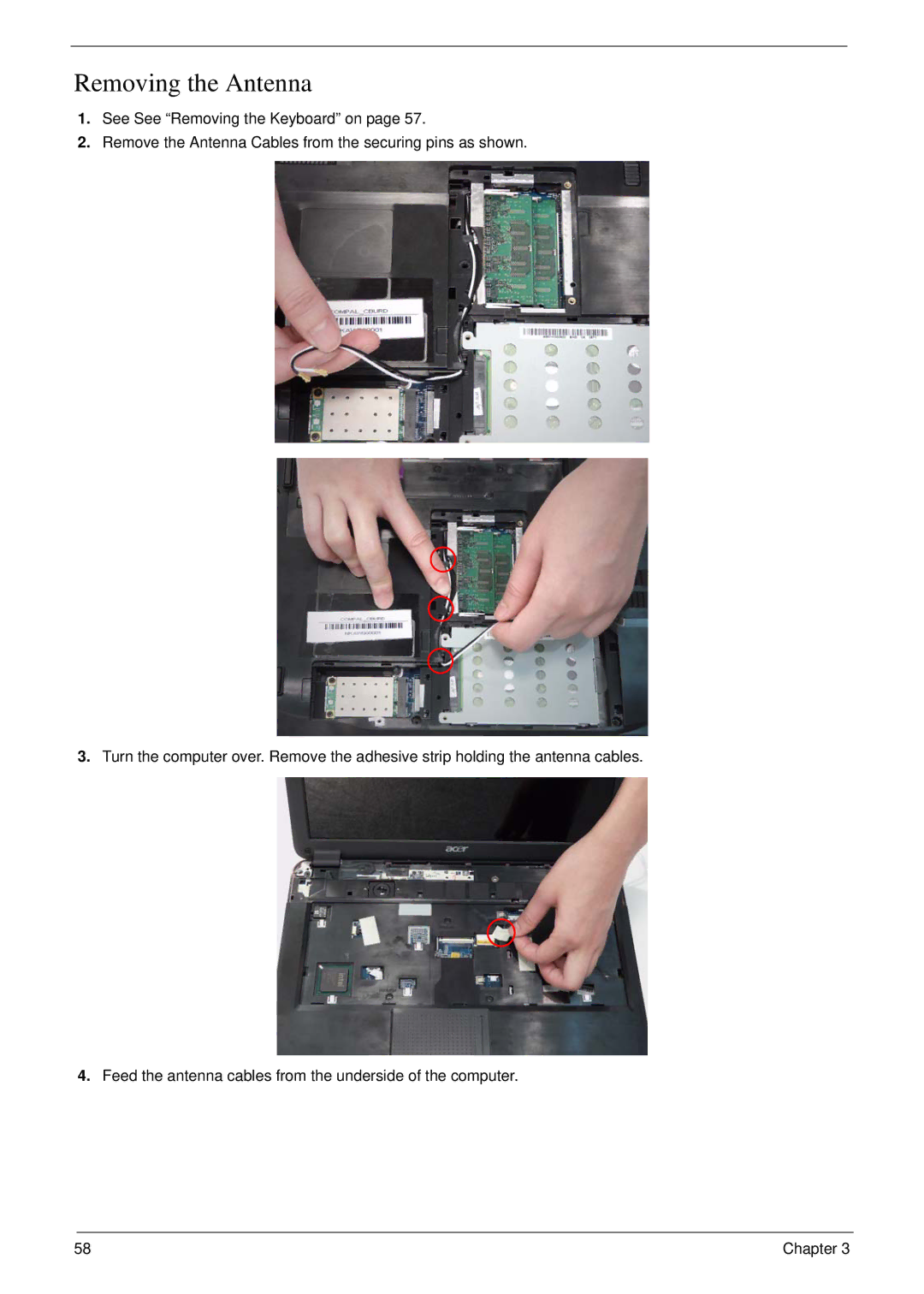 eMachines D720 manual Removing the Antenna 