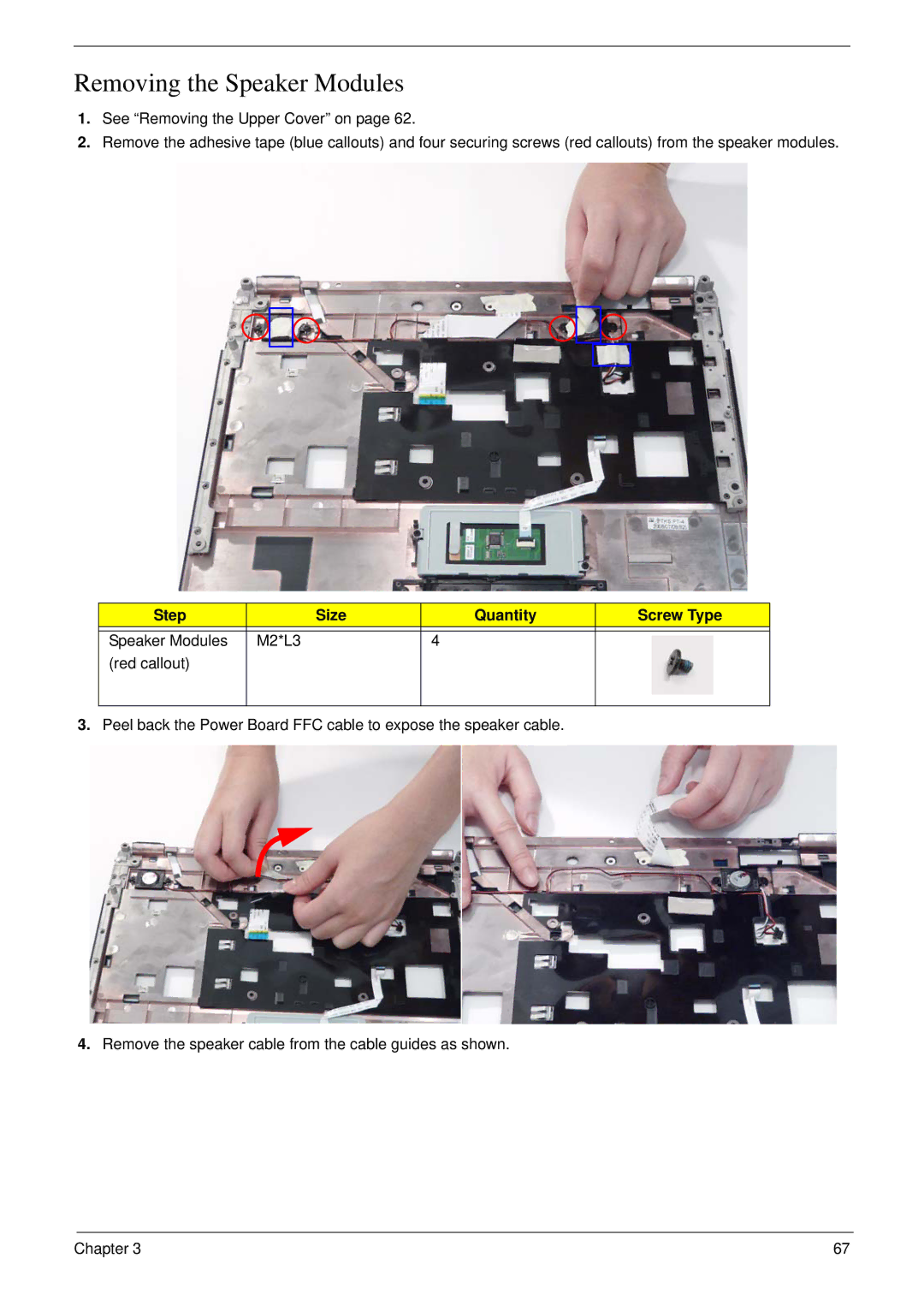 eMachines D720 manual Removing the Speaker Modules 