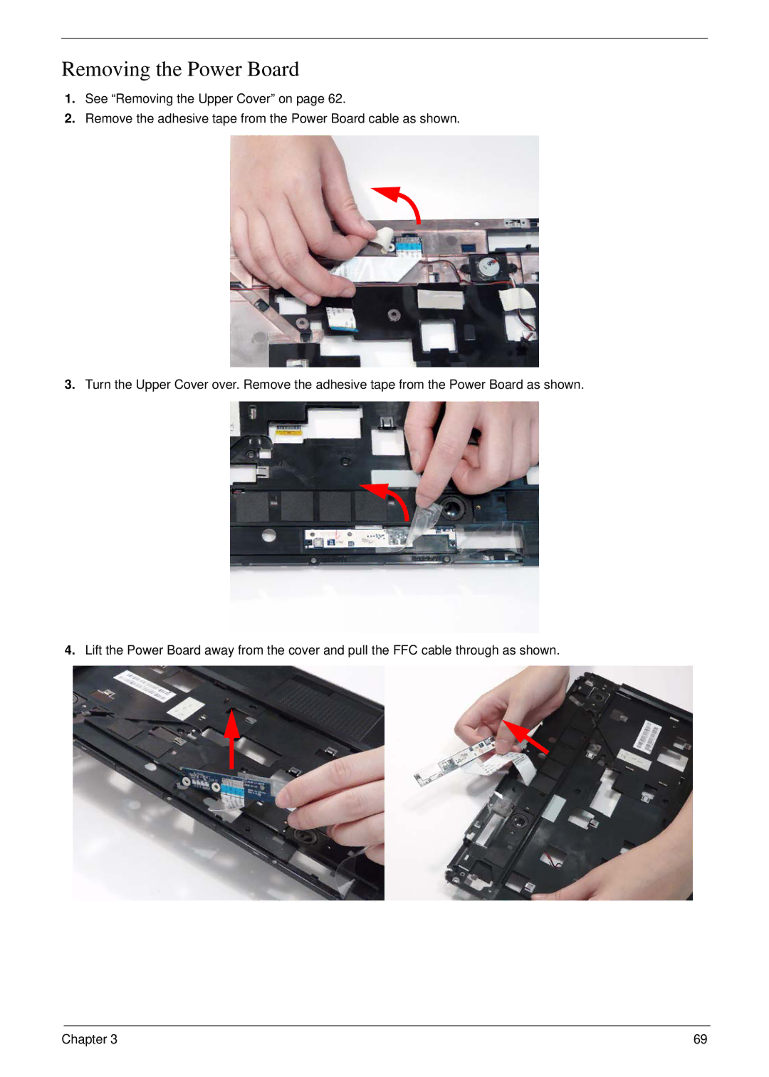 eMachines D720 manual Removing the Power Board 