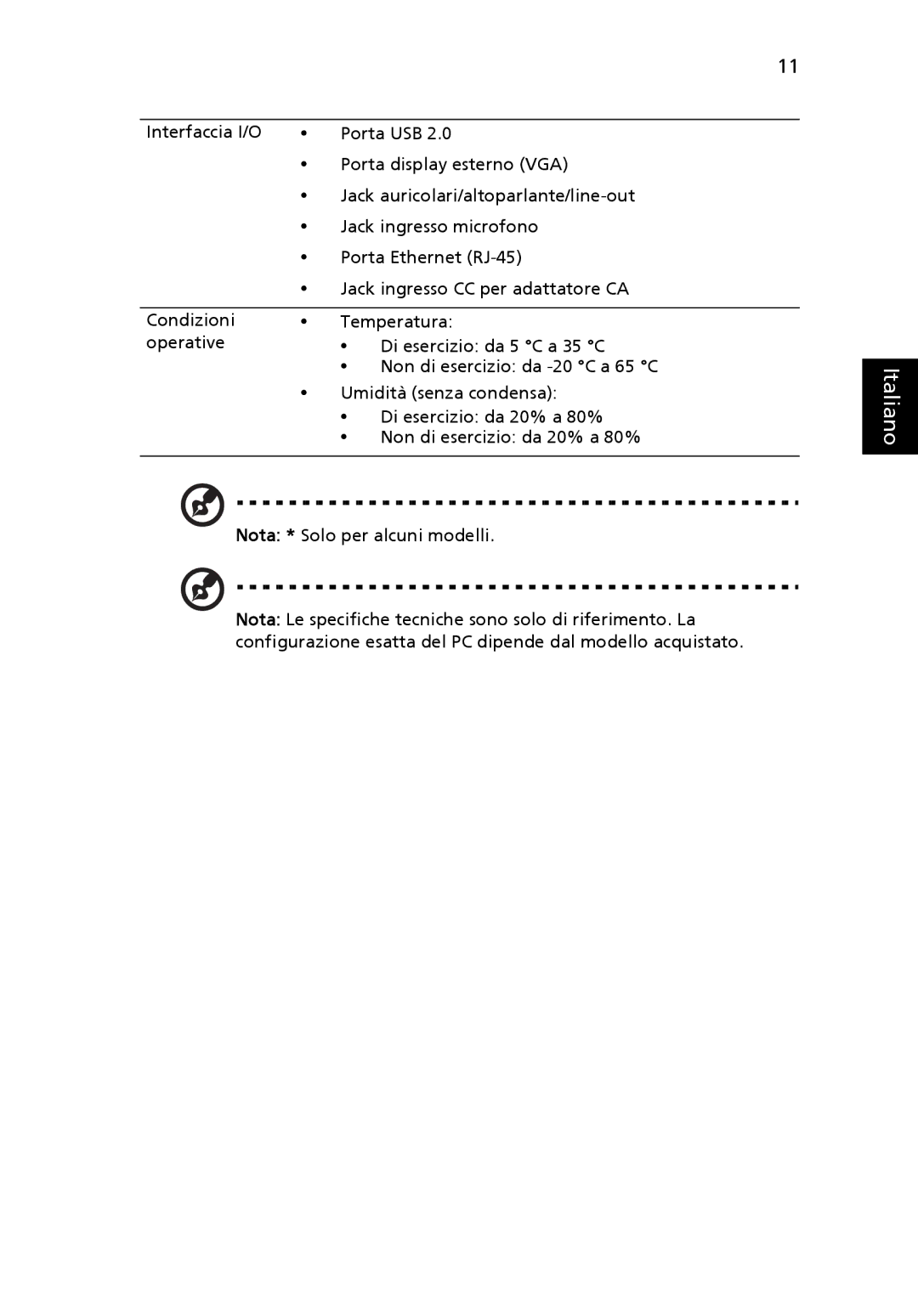 eMachines e machine manual Italiano 