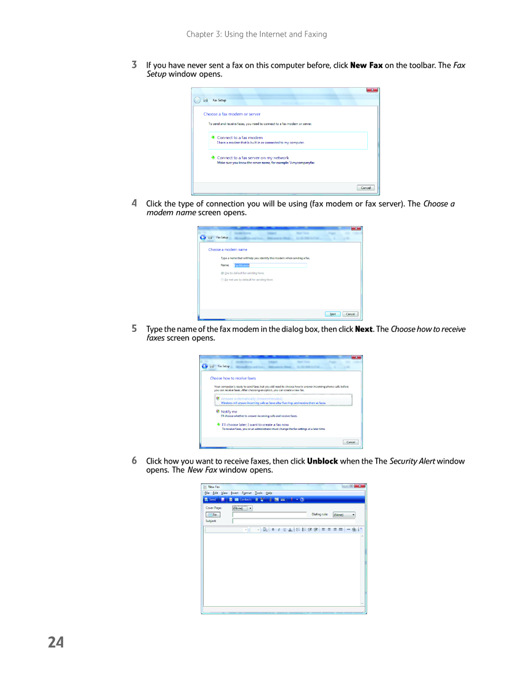 eMachines EL1200 Series manual Using the Internet and Faxing 