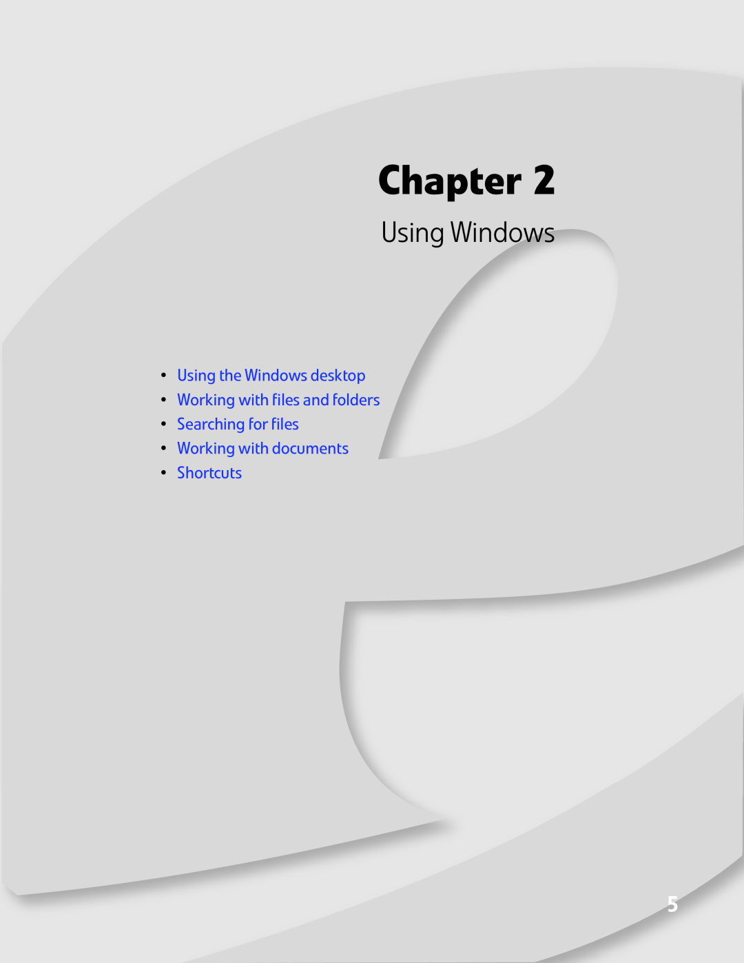 eMachines EL1200 Series manual Using Windows, Using the Windows desktop Working with files and folders, Chapter 