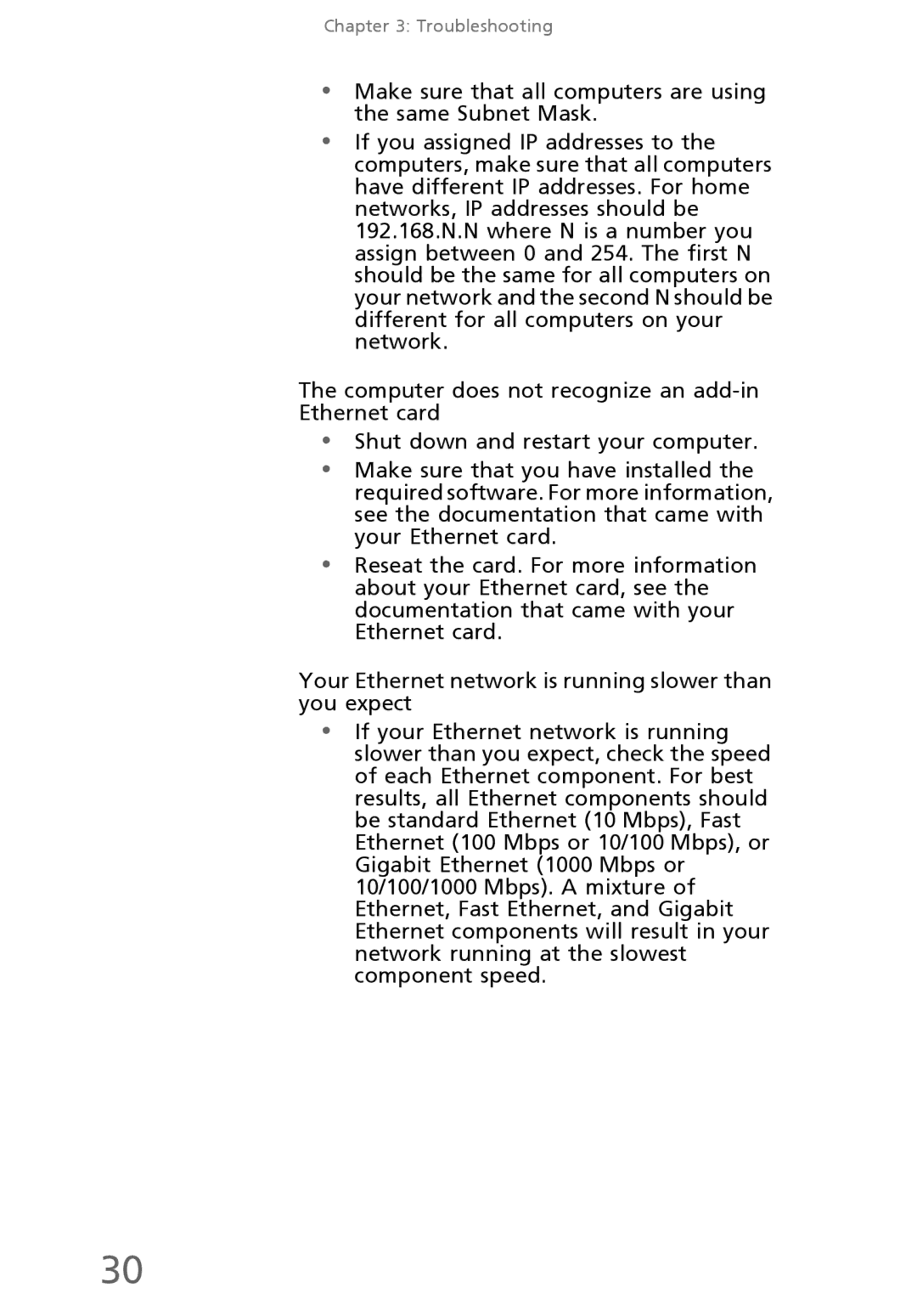 eMachines EL1300 manual Troubleshooting 