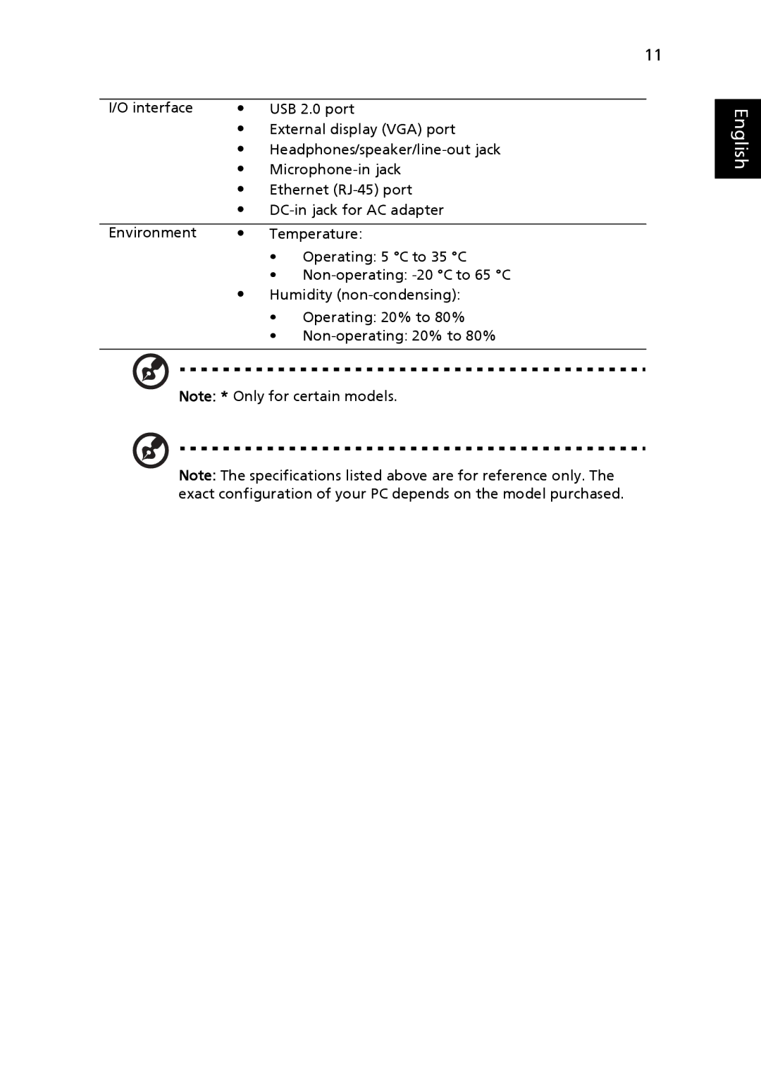 eMachines G625 Series manual English 