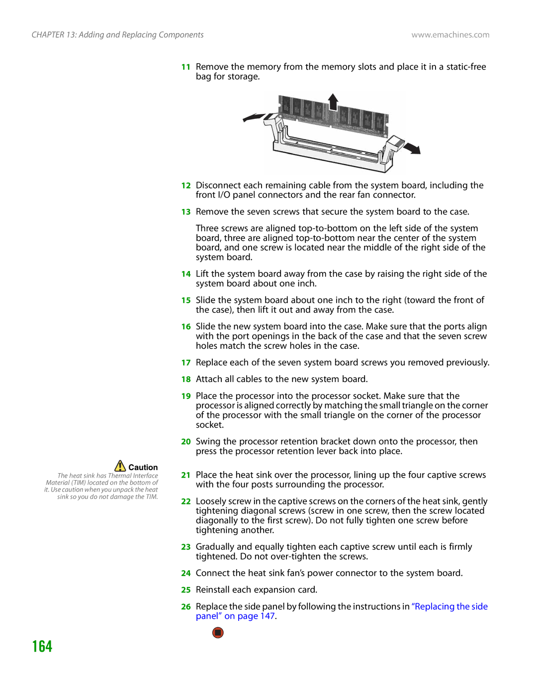 eMachines H3120 manual 164 