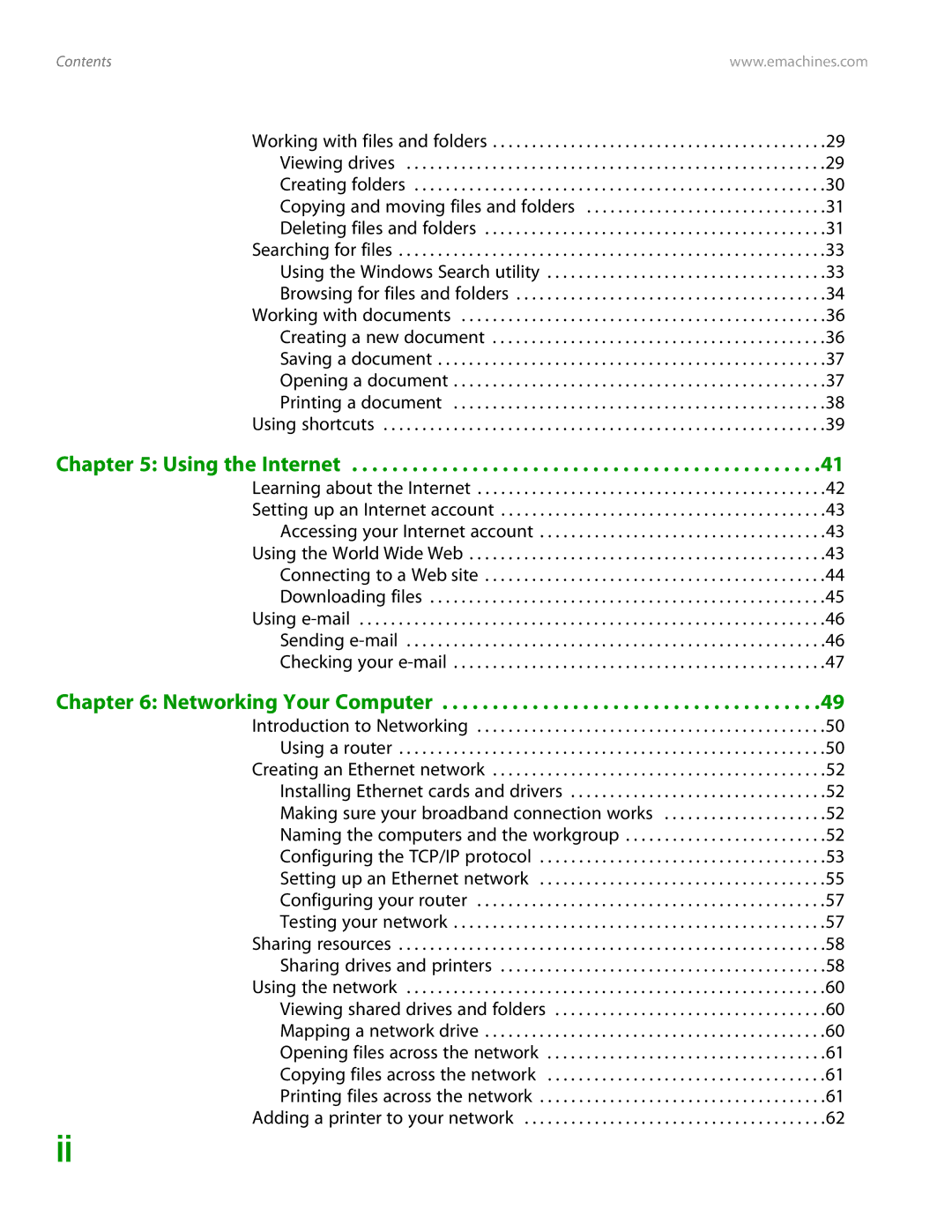 eMachines H3120 manual Using the Internet 