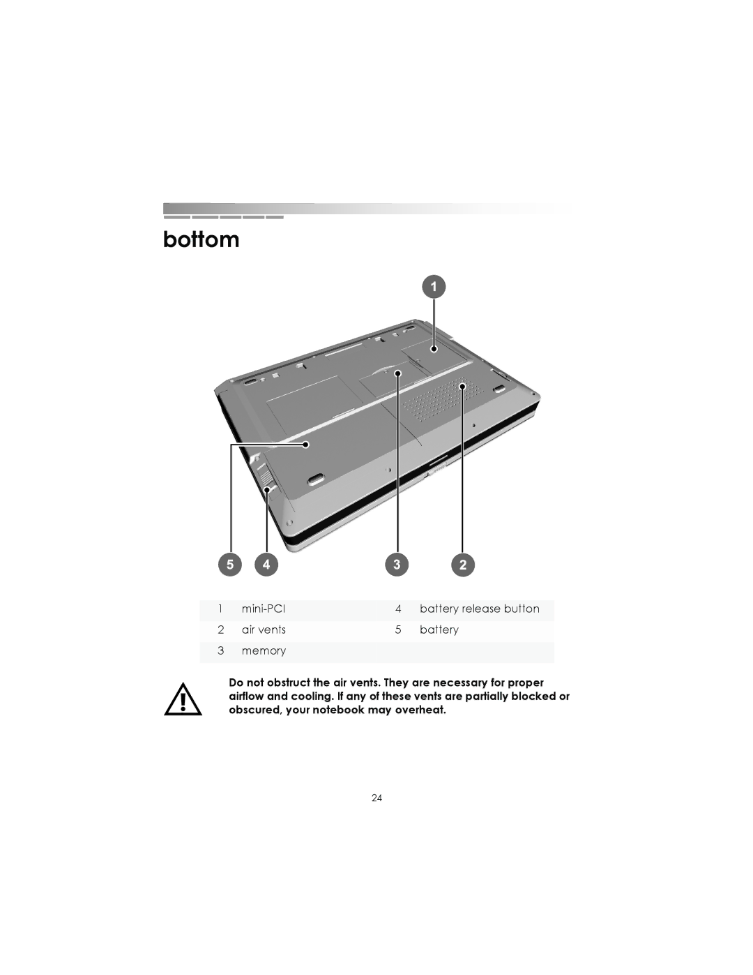 eMachines Notebooks manual Bottom 