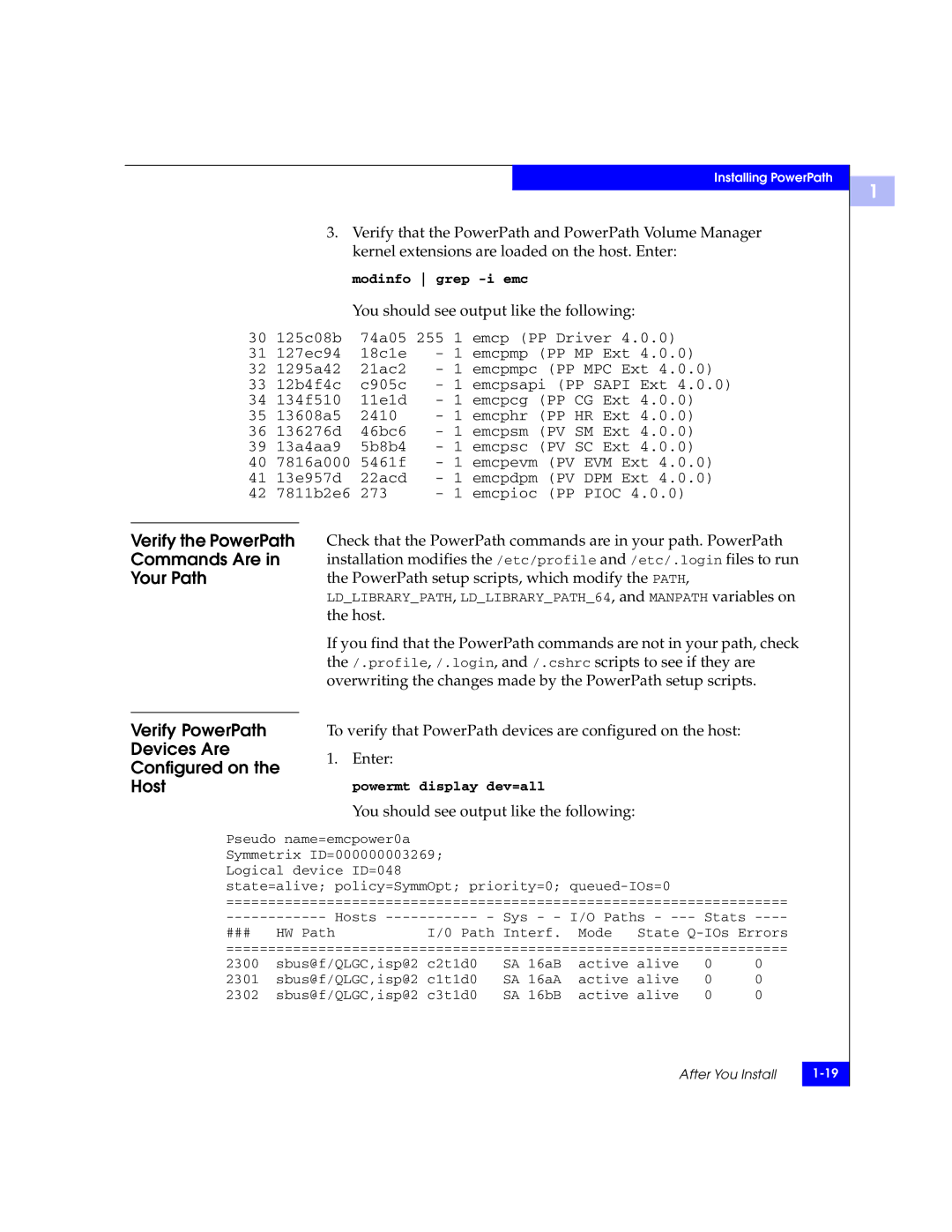 EMC 300-000-978 REV A03 manual Modinfo grep -i emc 