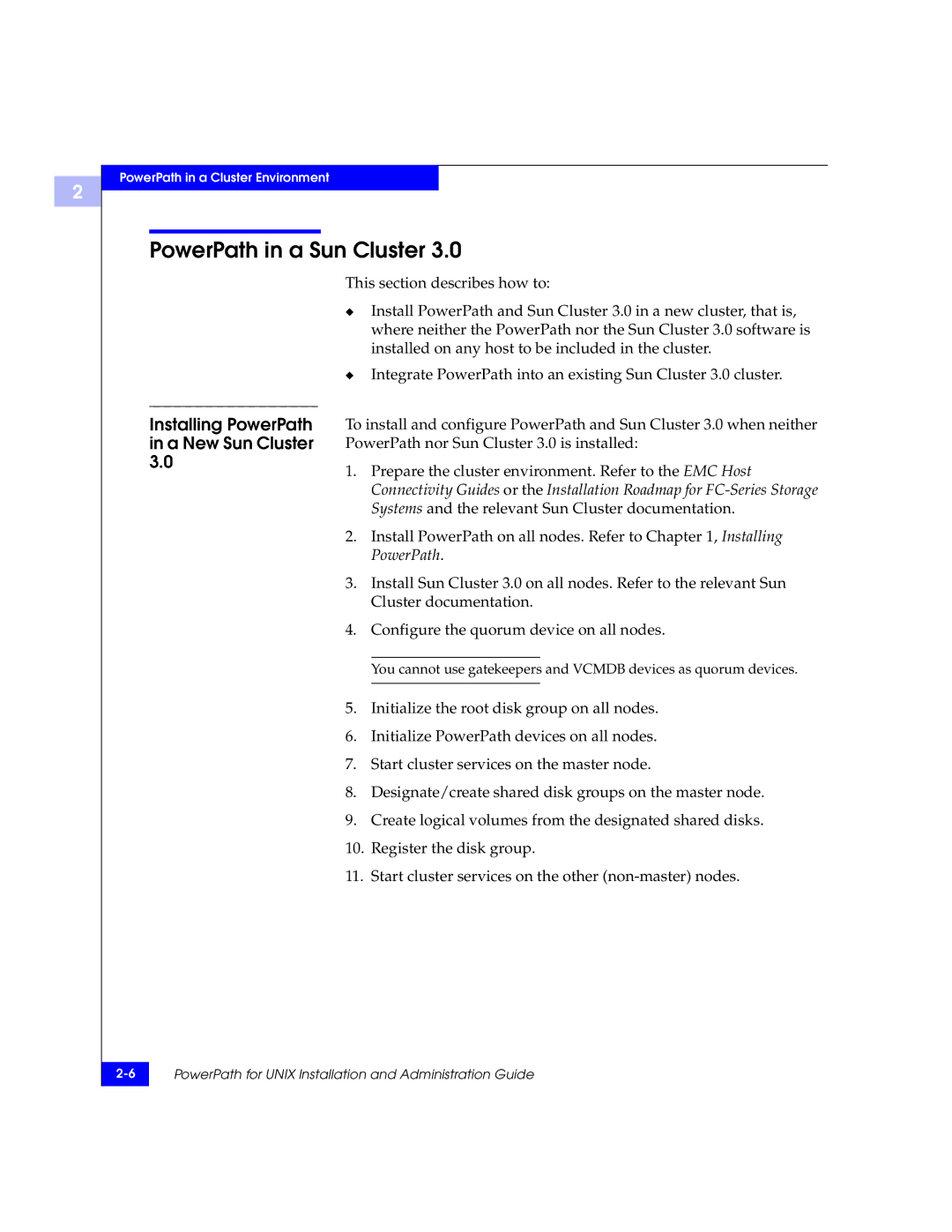 EMC 300-000-978 REV A03 manual PowerPath in a Sun Cluster 