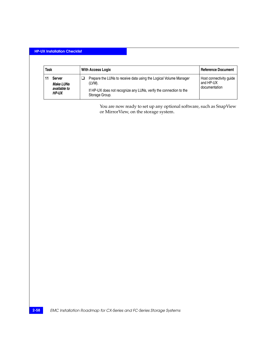 EMC 69001166 manual Hp-Ux 