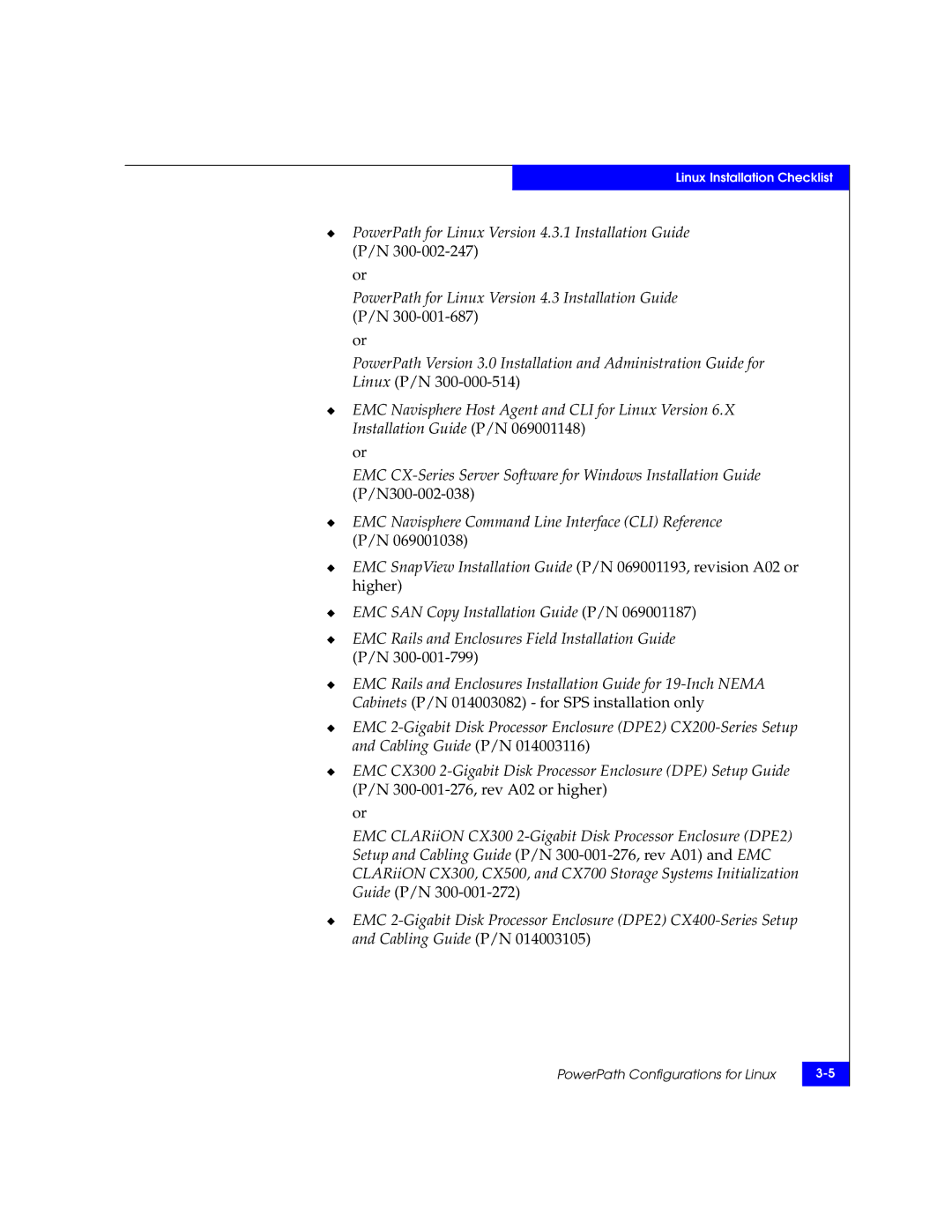 EMC 69001166 manual PowerPath Configurations for Linux 