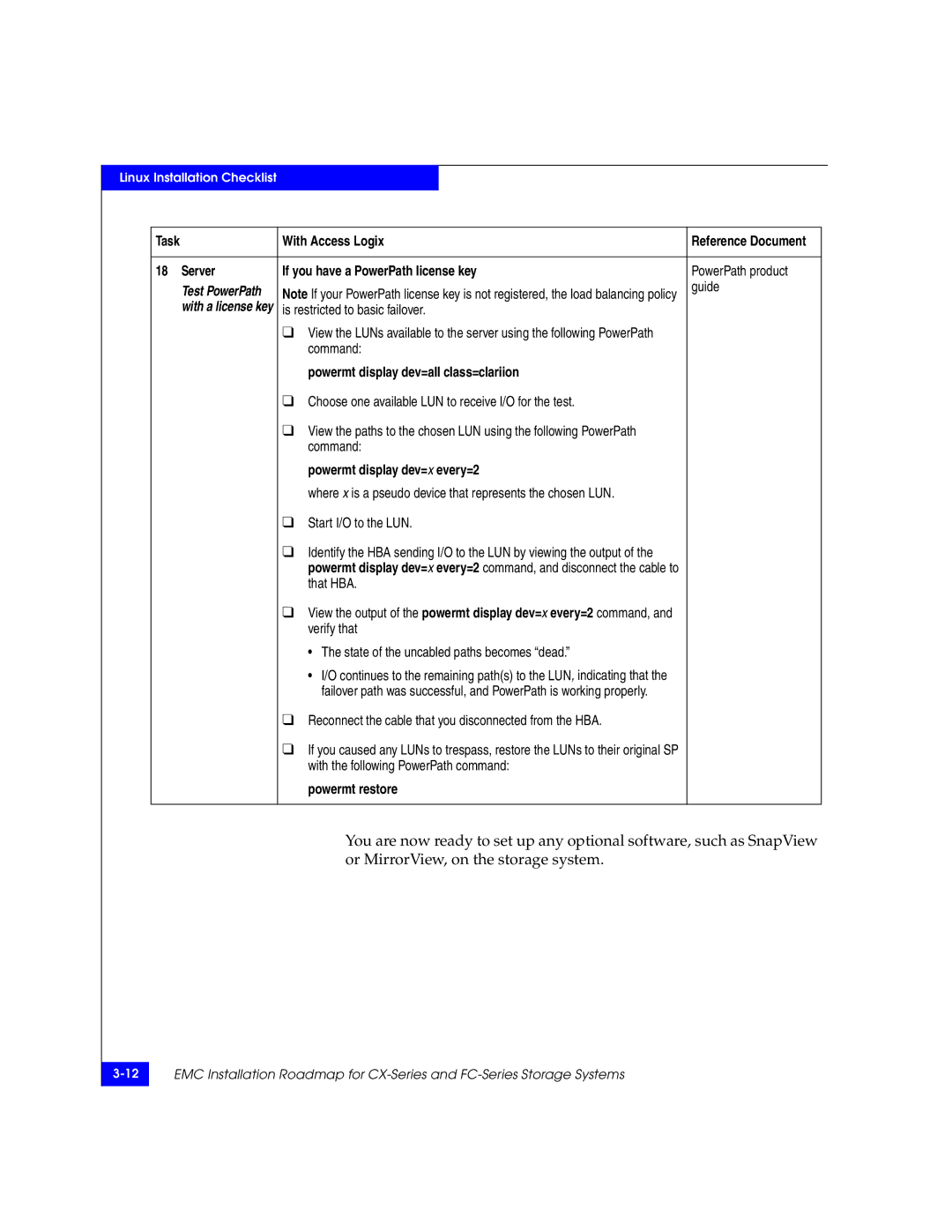 EMC 69001166 manual Is restricted to basic failover, Powermt display dev= x every=2, That HBA 