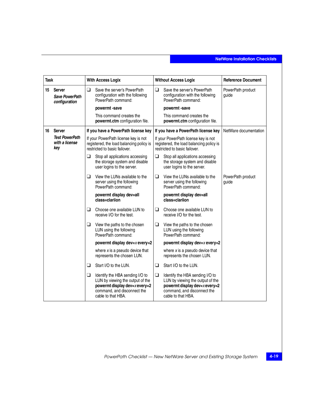 EMC 69001166 manual Guide PowerPath command, Configuration, Powermt -save, This command creates 