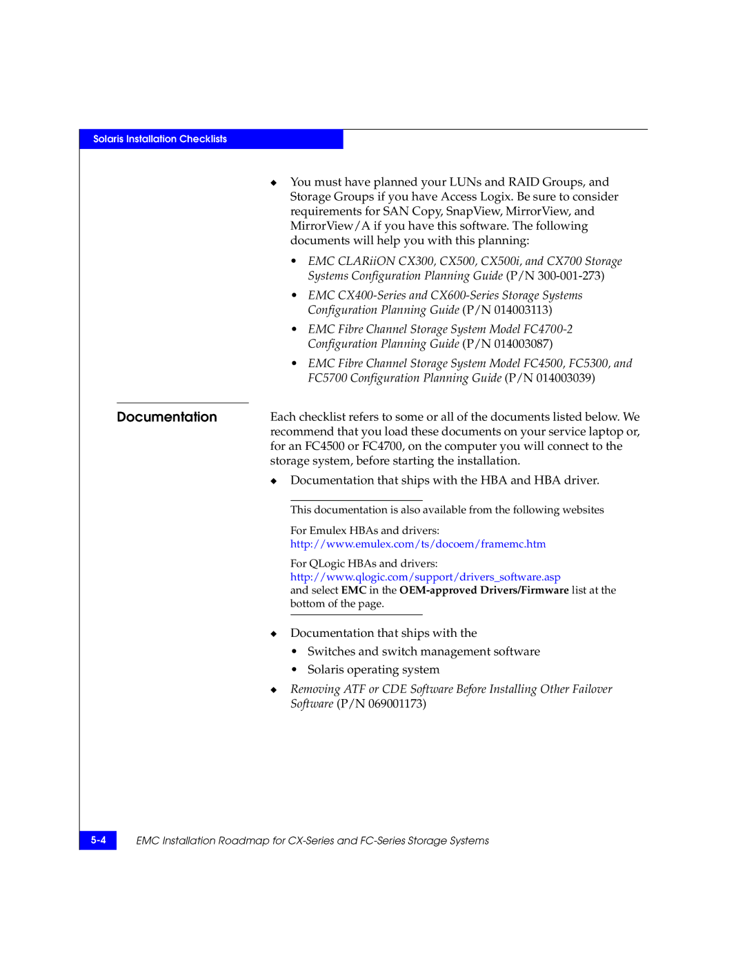 EMC 69001166 manual Solaris operating system 