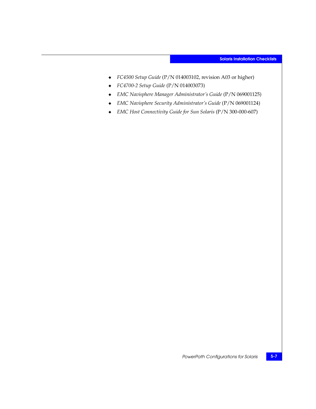 EMC 69001166 manual FC4500 Setup Guide P/N 014003102, revision A03 or higher 