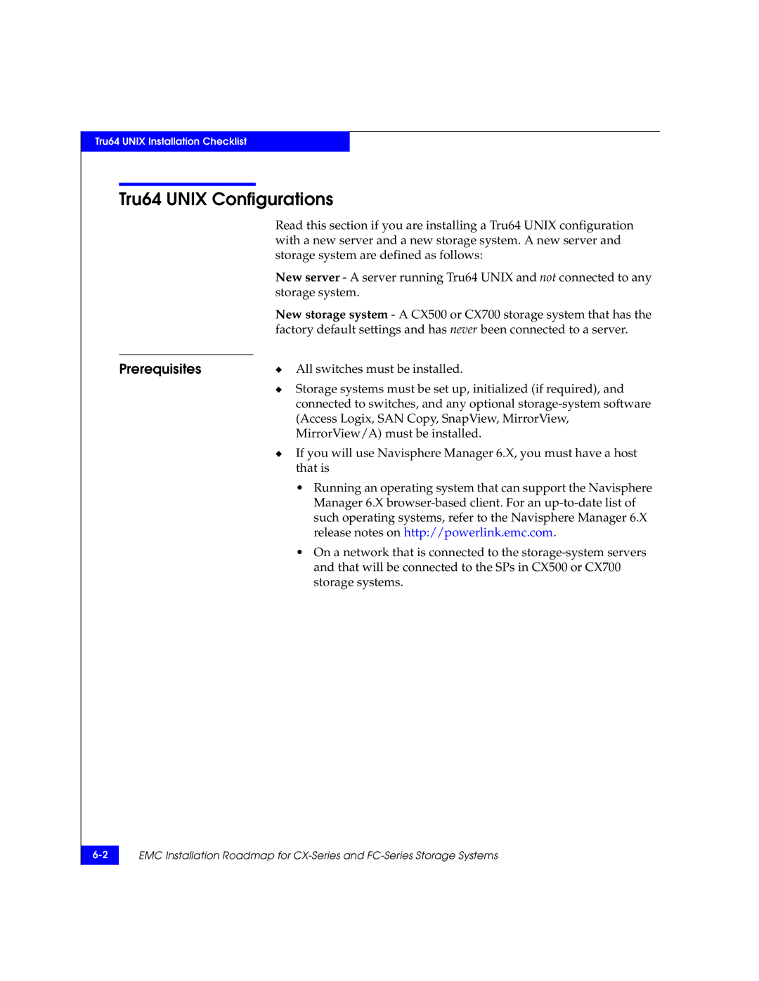 EMC 69001166 manual Tru64 Unix Configurations, Storage systems 