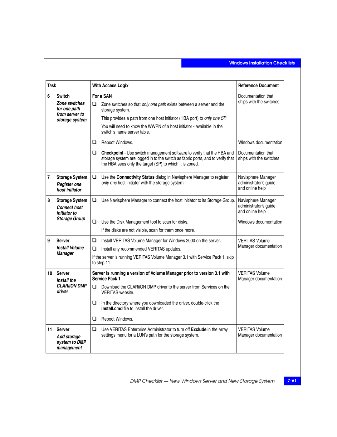 EMC 69001166 manual For one path, From server to, Register one, Host initiator, Initiator to Storage Group, Add storage 