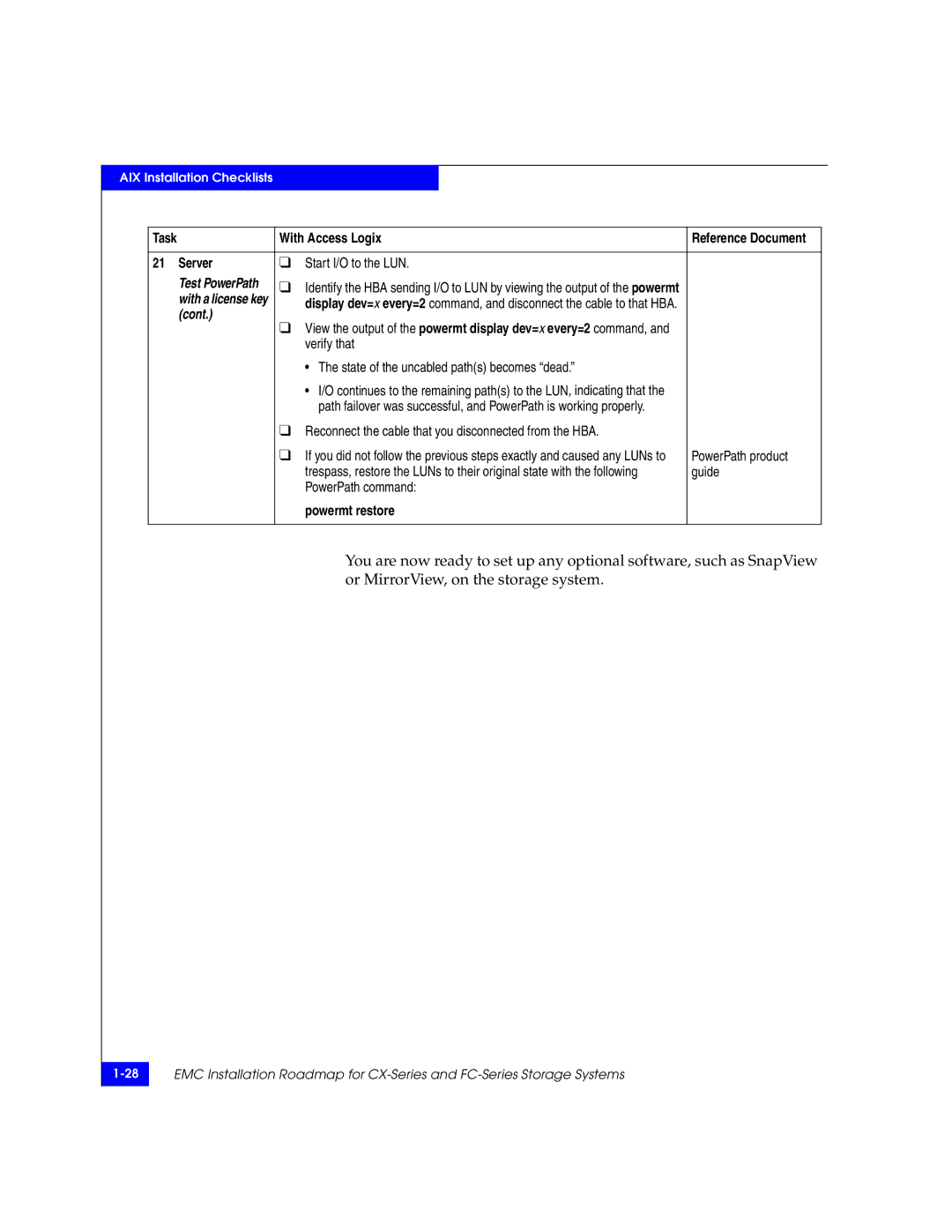 EMC 69001166 manual Task With Access Logix, Start I/O to the LUN 