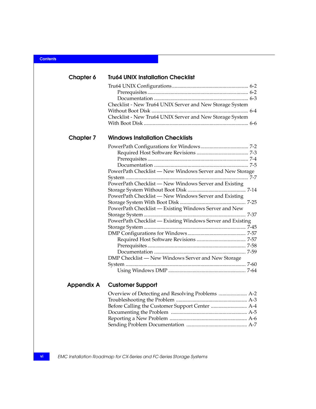 EMC 69001166 manual Chapter Tru64 Unix Installation Checklist 