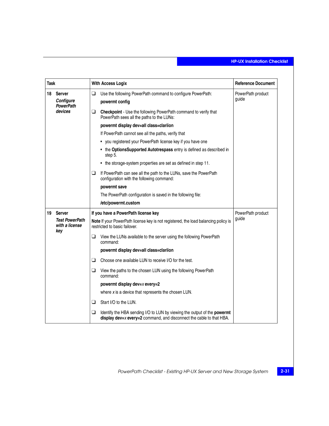 EMC 69001166 manual Use the following PowerPath command to configure PowerPath 