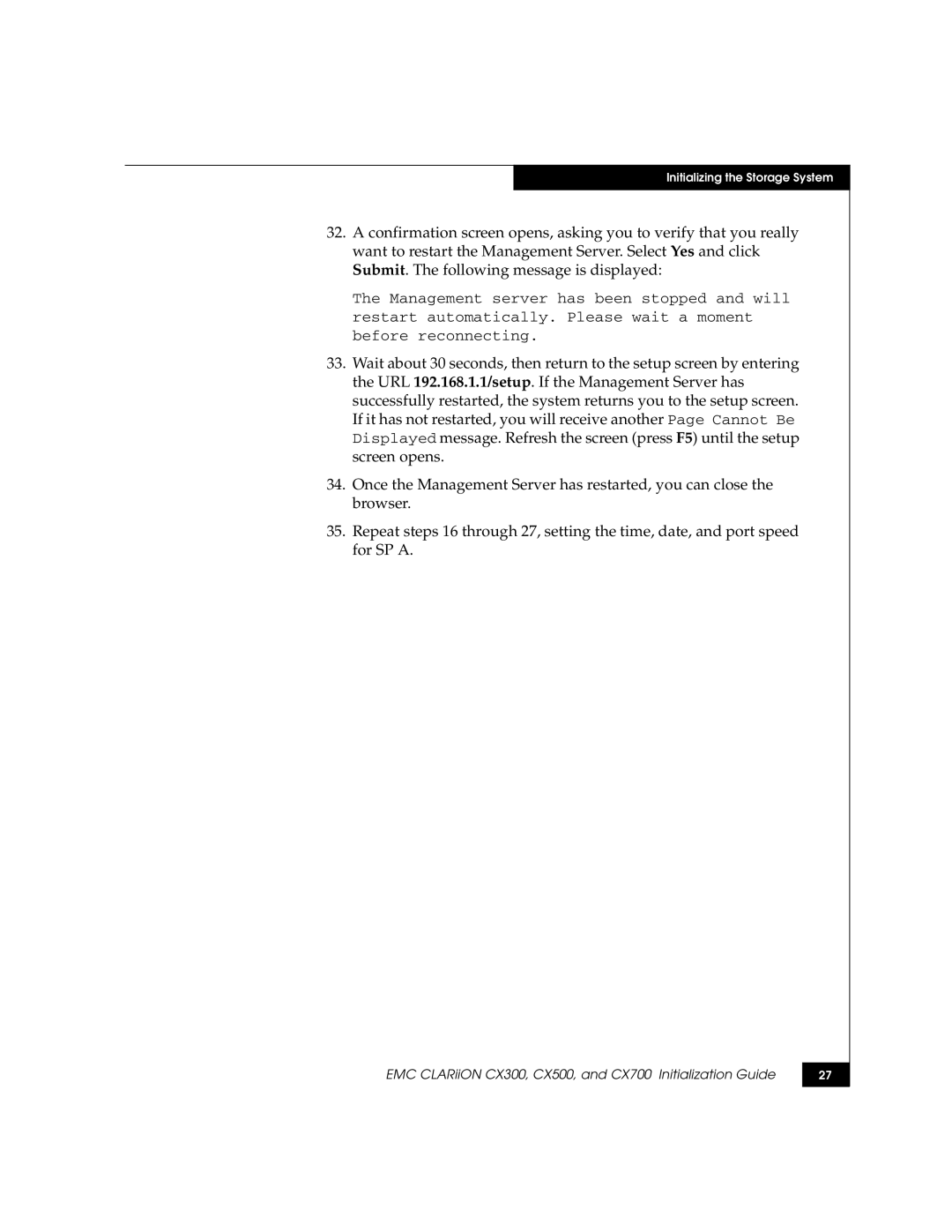 EMC manual EMC CLARiiON CX300, CX500, and CX700 Initialization Guide 