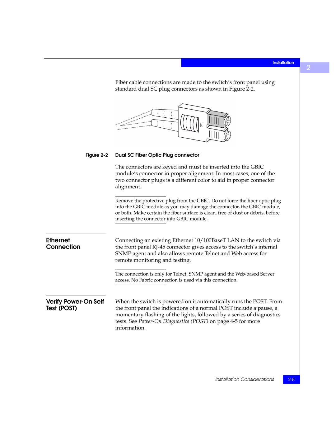 EMC DS-16B manual Ethernet, Connection, Verify Power-On Self, Test Post 