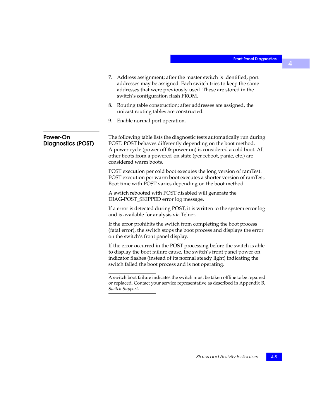 EMC DS-16B manual Power-On, Diagnostics Post 