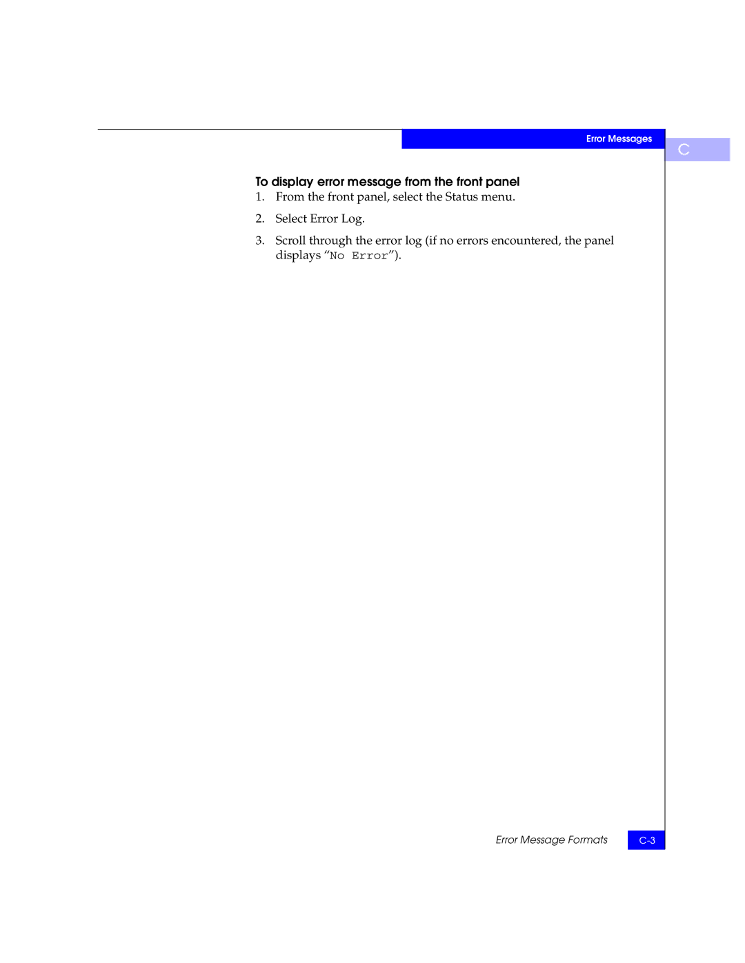 EMC DS-16B manual To display error message from the front panel 