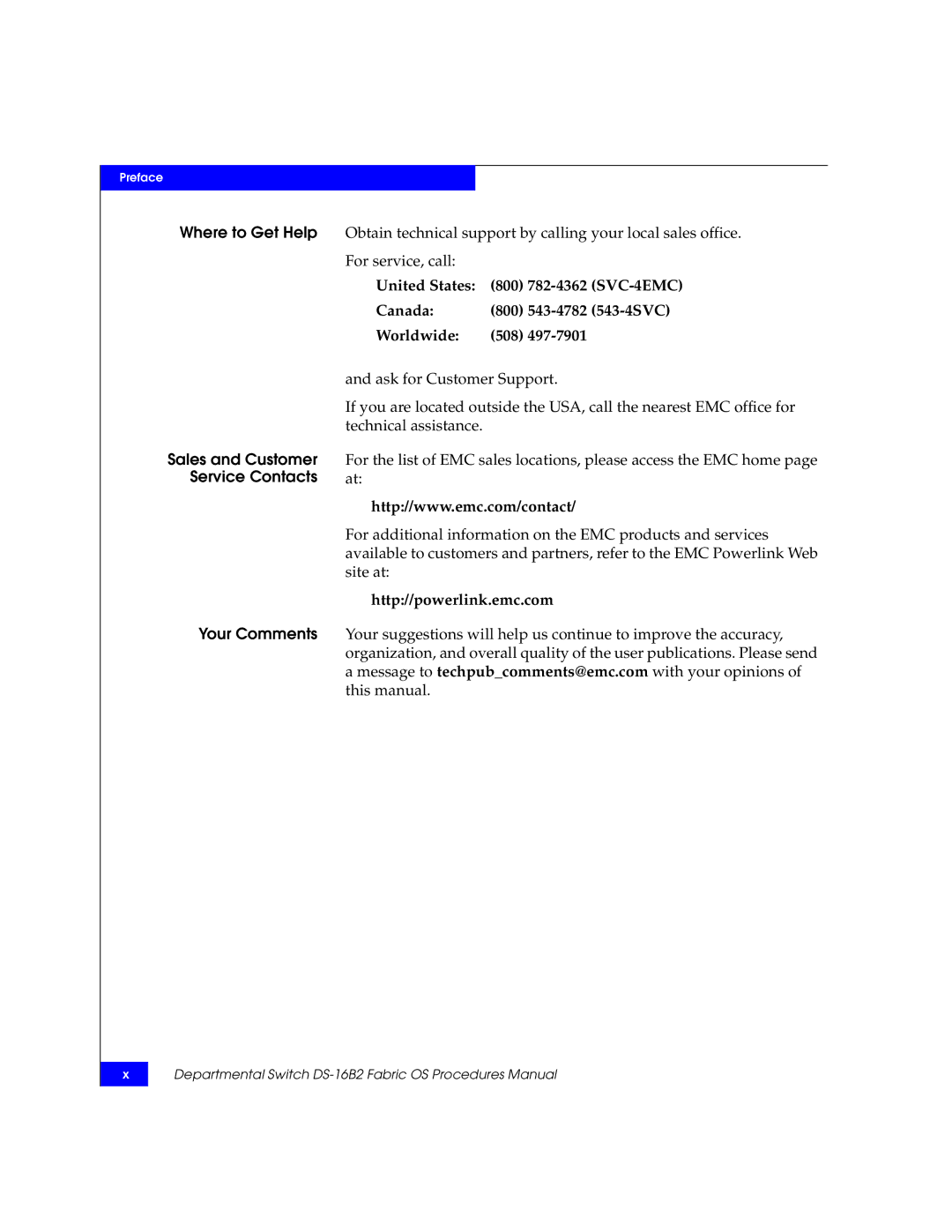 EMC DS-16B2 manual Http//powerlink.emc.com 