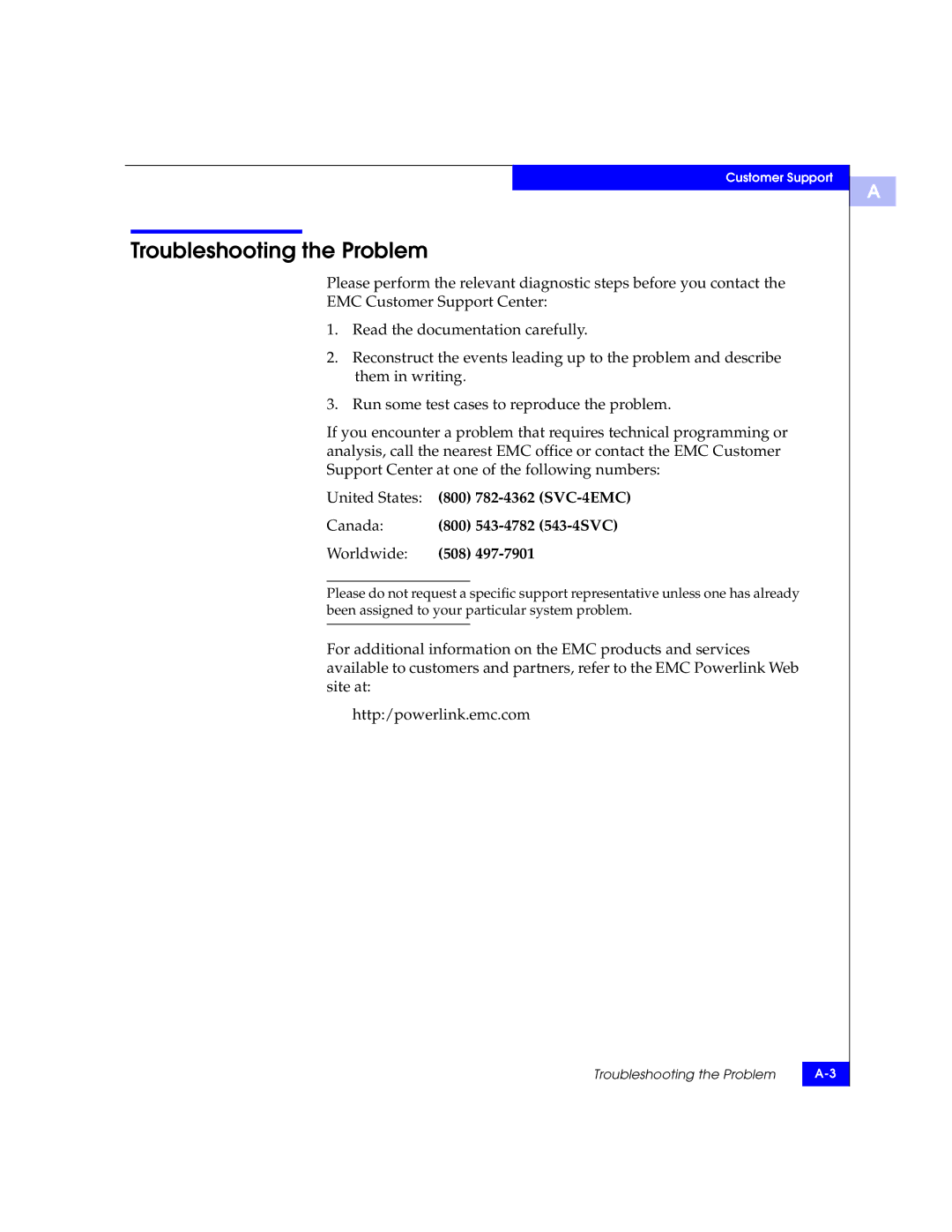 EMC DS-16B2 manual Troubleshooting the Problem 