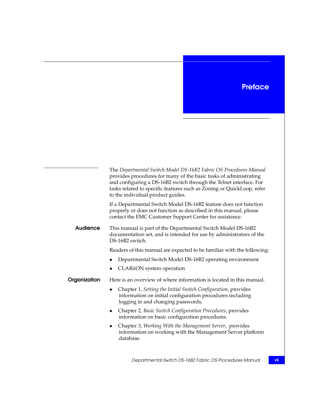 EMC DS-16B2 manual Preface 